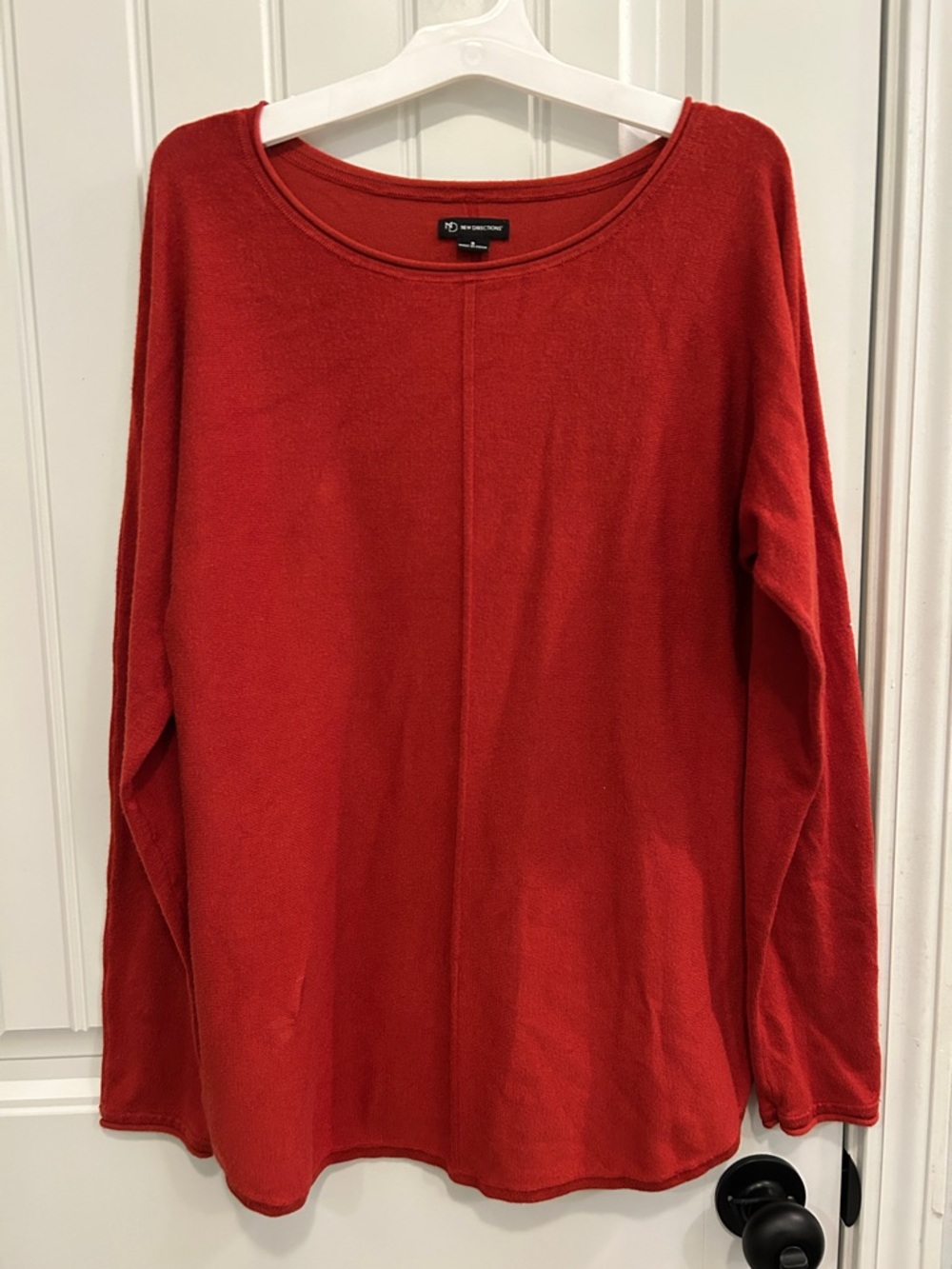 new directions burnt orange Scoop-Neck Center Seam Long-Sleeve Tunic